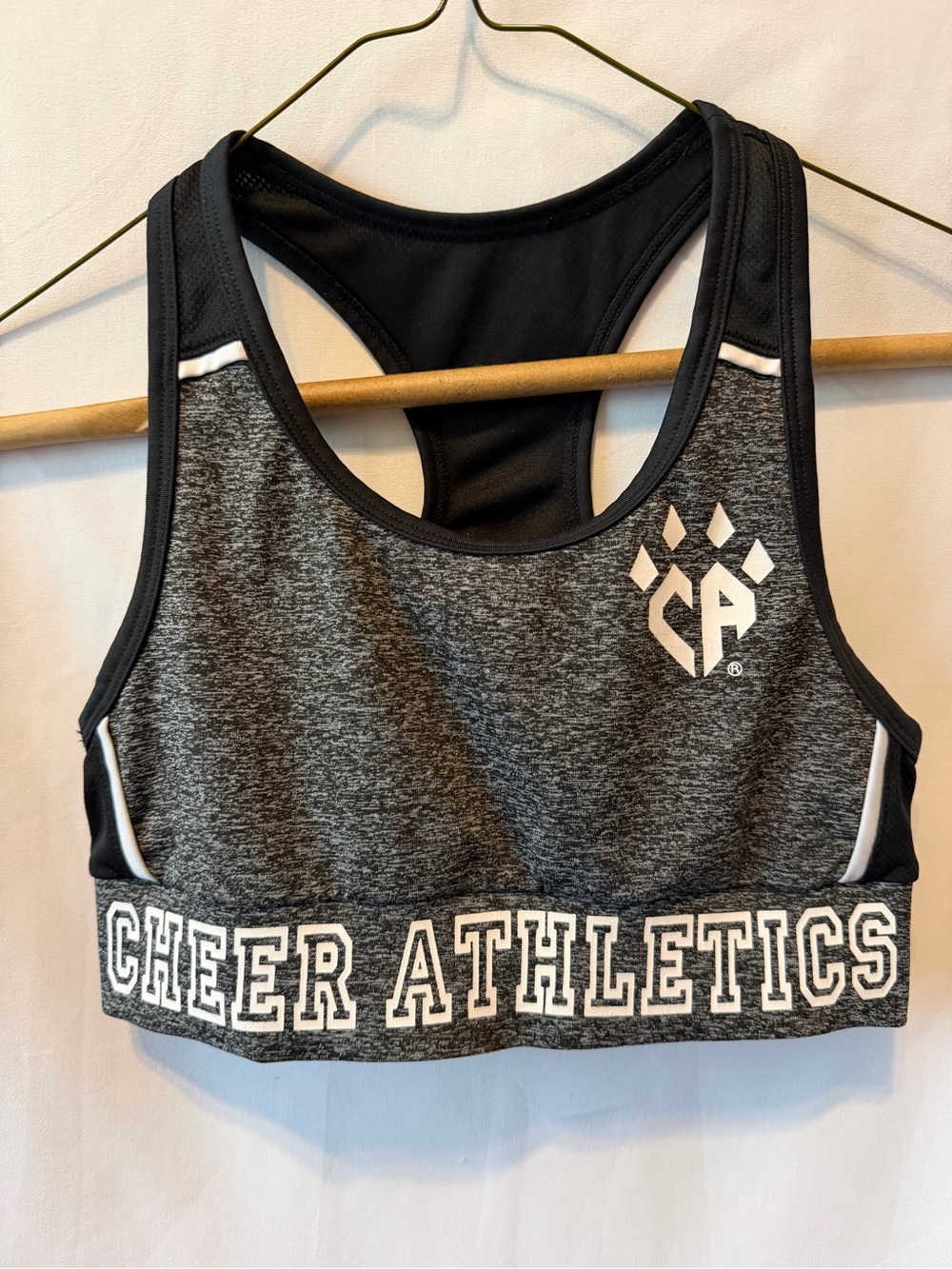 Cheer Athletics Rebel Athletic Gray Sports Bra with band detailing